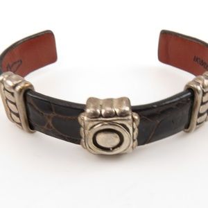 LaBelle Sterling Silver Leather bracelet